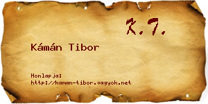 Kámán Tibor névjegykártya