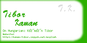 tibor kaman business card